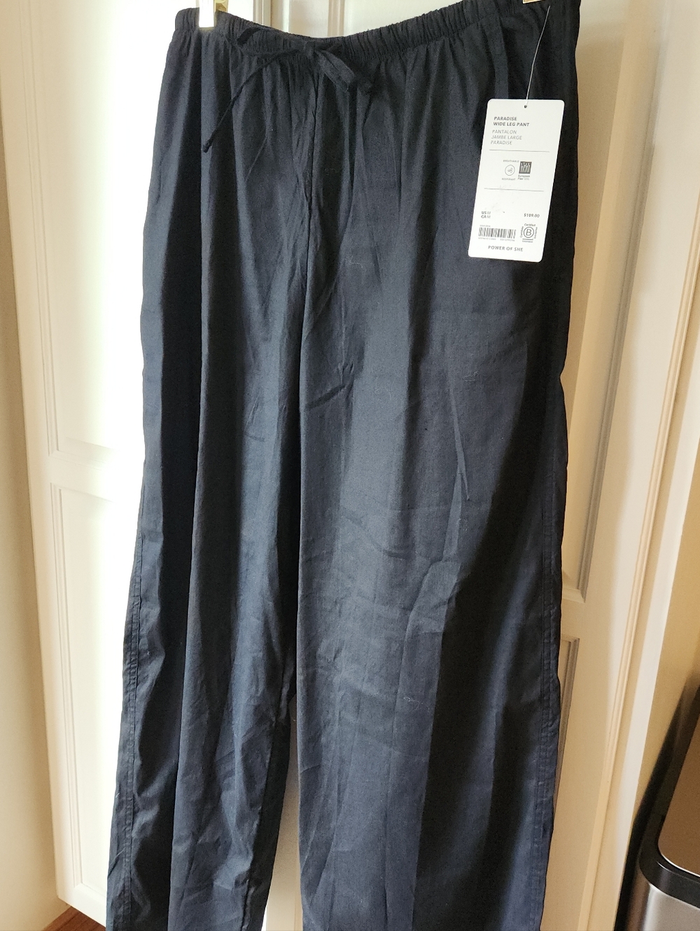 Athleta Linen Blend Wide Leg Pants Women Medium NWT